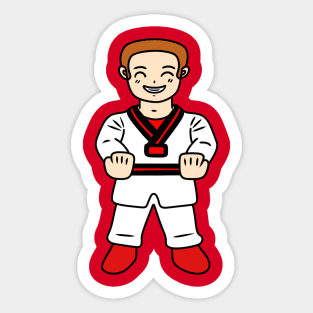 Funny taekwondo boy Sticker